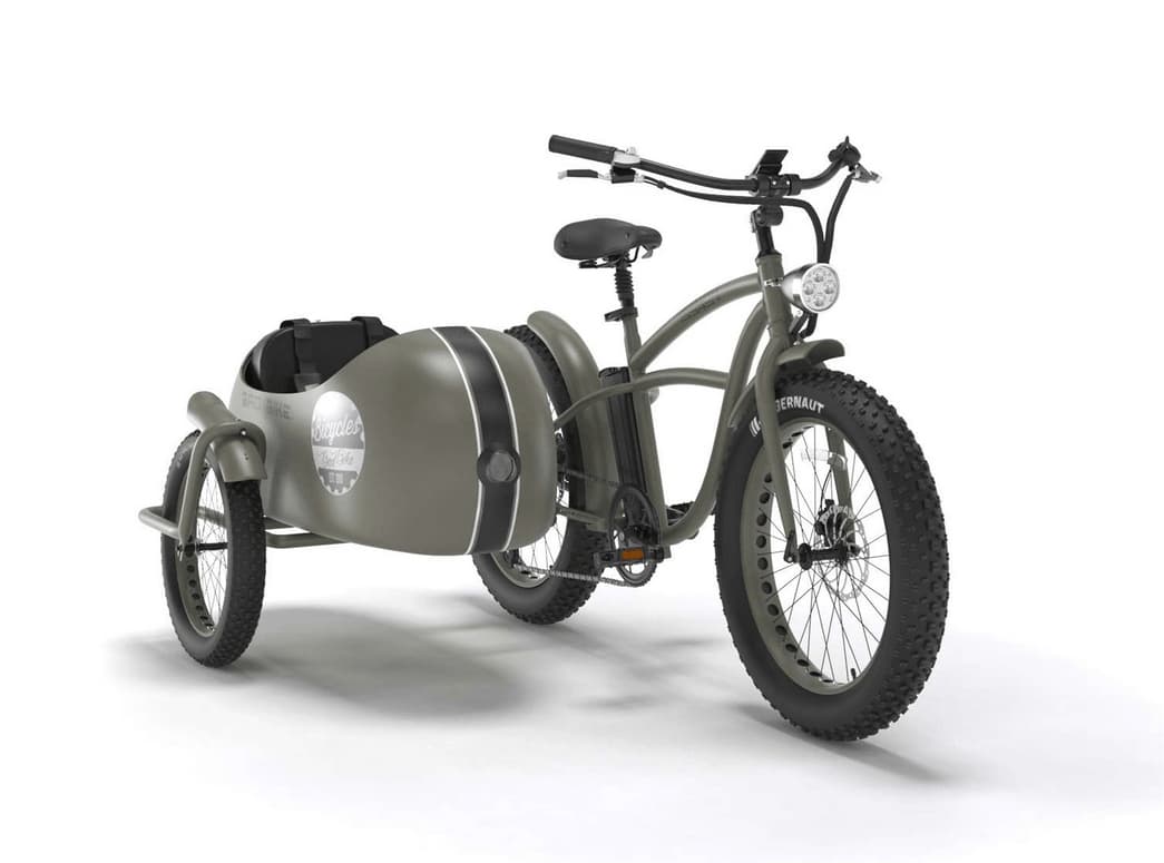 Fat Bike Electrique Velo Side Car Beach Cruiser Speed Bike 45km/h Vert