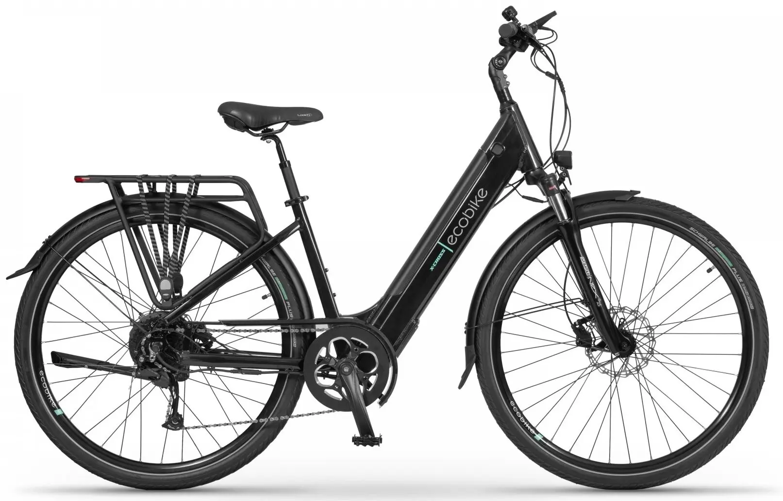 Speed Bike Vélo Électrique Femme 28 Pouces Ecobike X-Cross 2024 Noir 48cm 630Wh