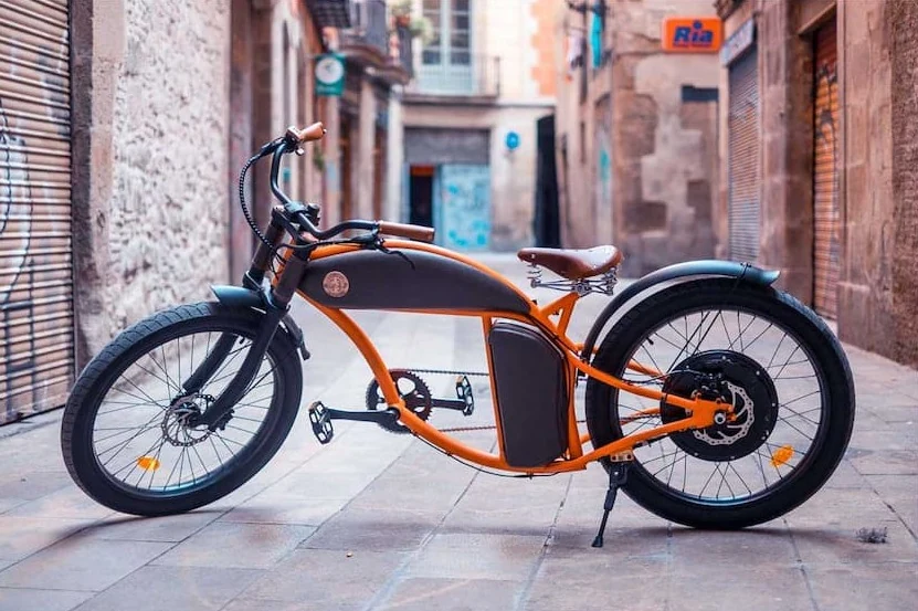 Vélo Électrique Rayvolt Cruzer Chopper Speed Bike 45km/h Orange L 1100Wh