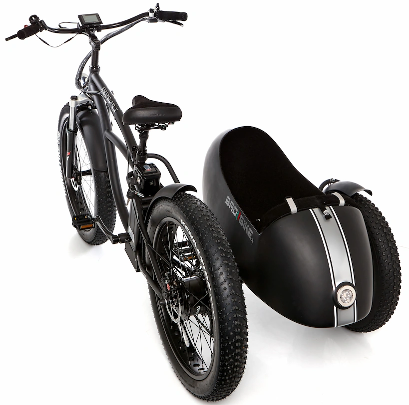 Fat Bike Électrique Vélo Side Car Beach Cruiser Bad Bike 250W noir