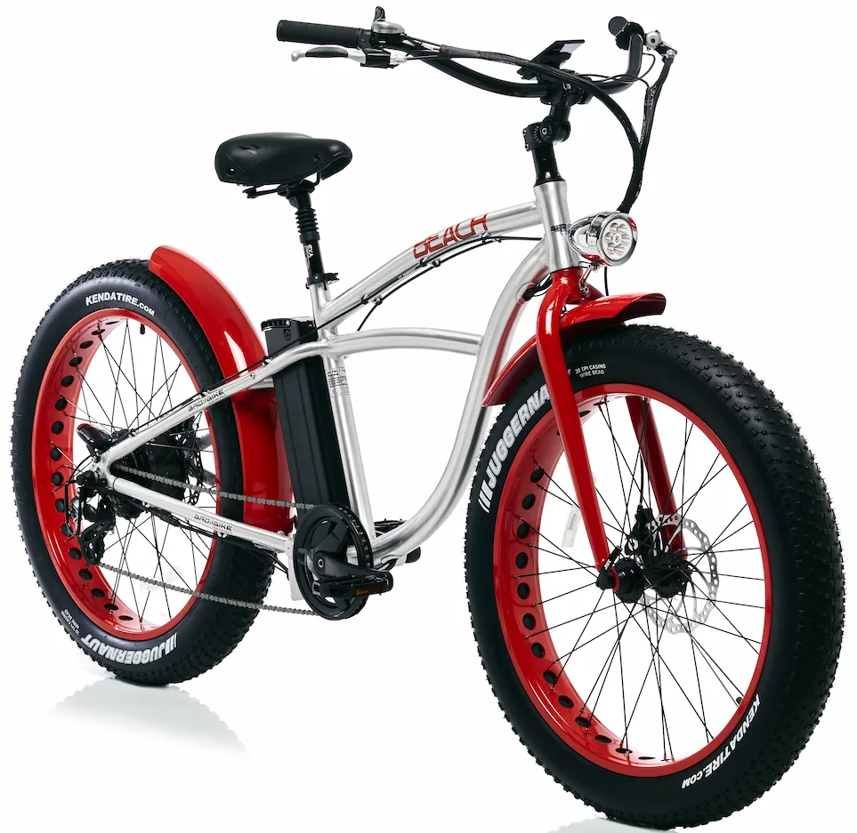 Fat Bike Électrique Beach Cruiser Speed Bike 45km/h 26 Pouces 500W rouge