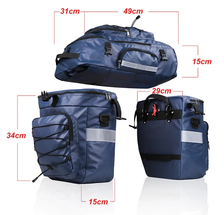 3 in 1 Multifuction Bicycle Pannier Bicycle Cargo Bag Blue