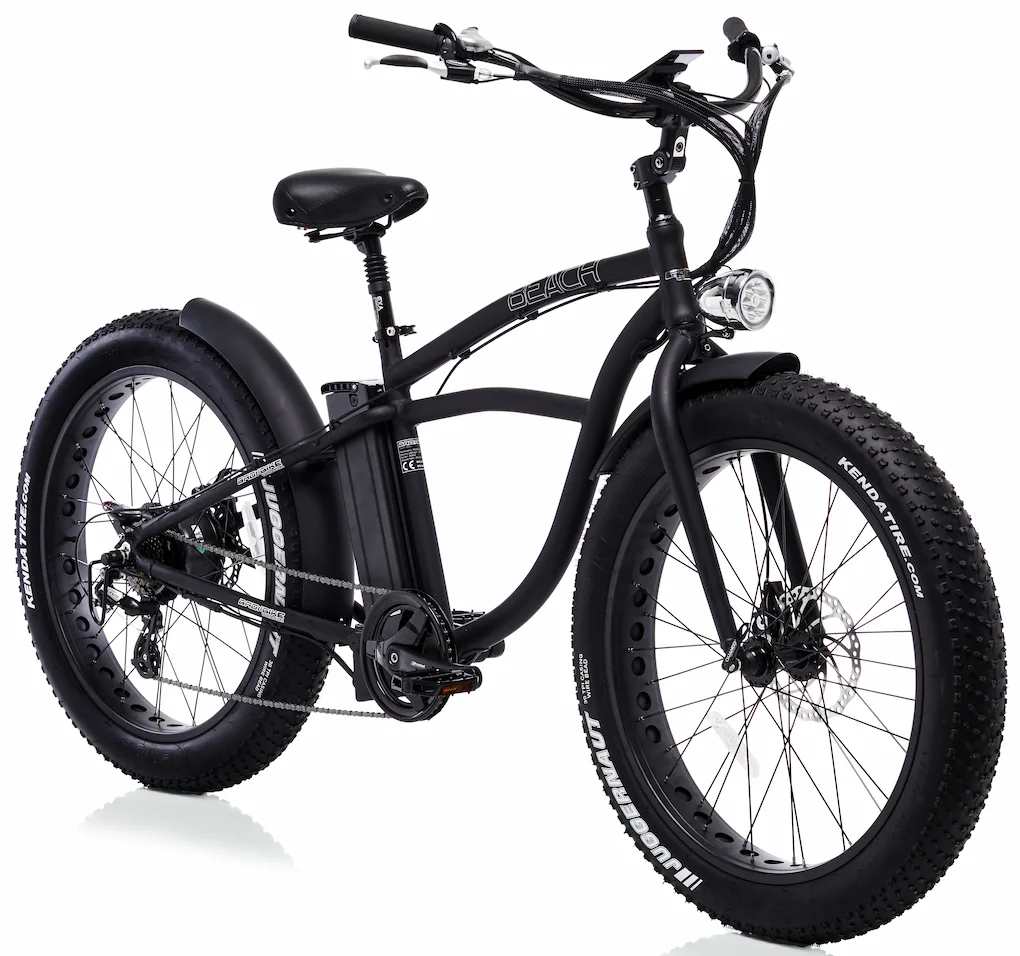 Fat Bike Électrique Beach Cruiser Vélo 26 Pouces Bad Bike 250W noir