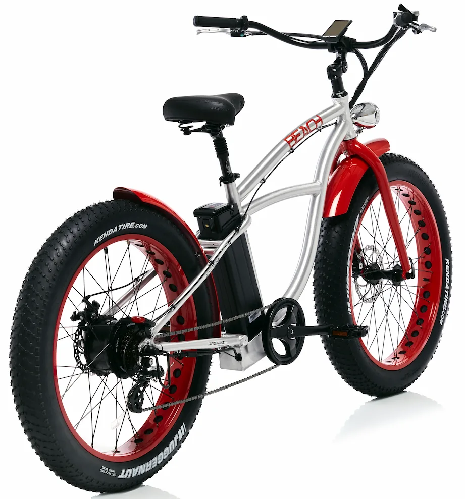 Fat Bike Électrique Beach Cruiser Vélo 26 Pouces Bad Bike 250W rouge